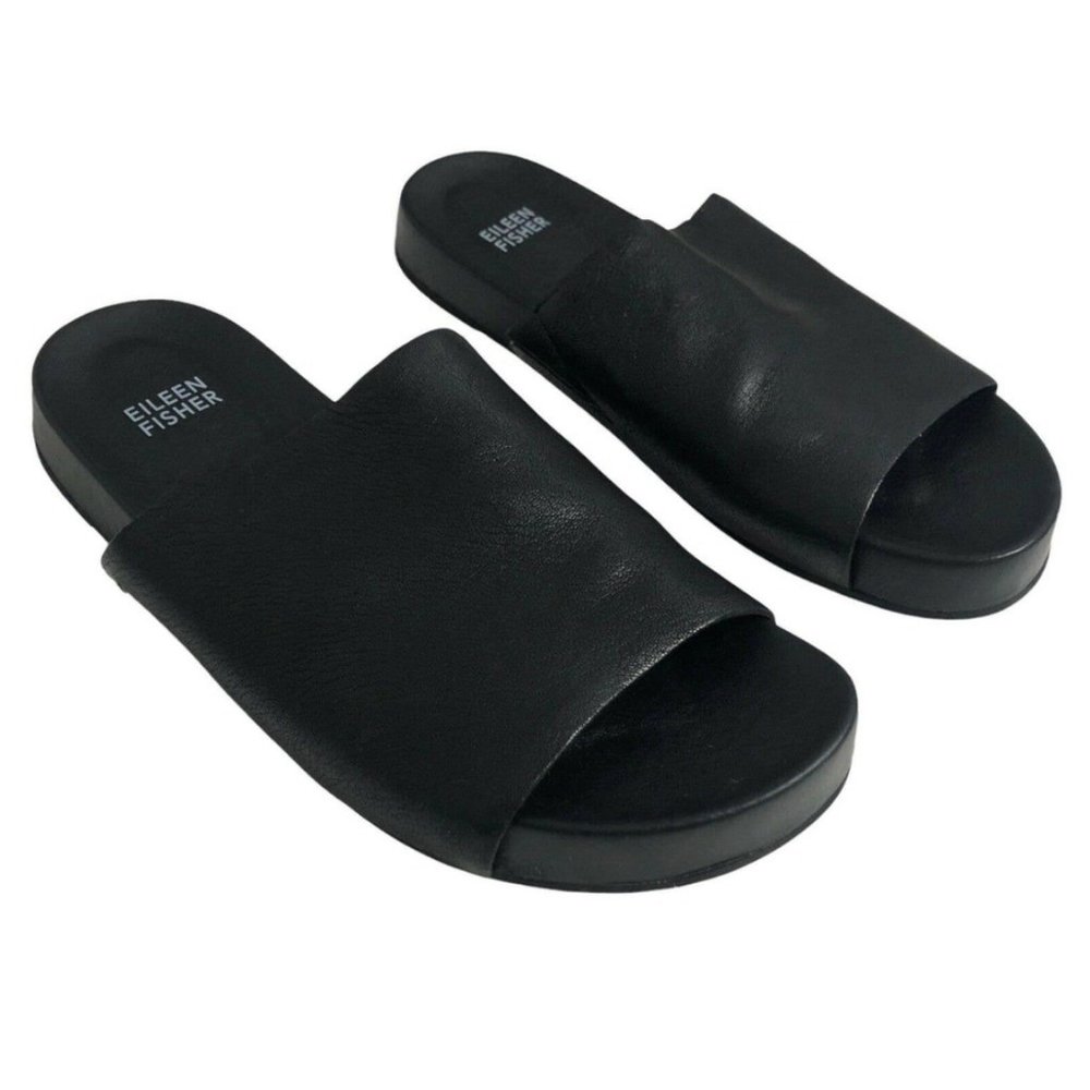 Eileen Fisher Mask Tumbled Leather Sandal 8.5